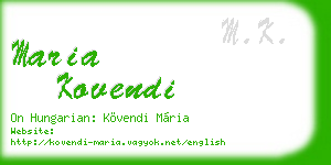 maria kovendi business card